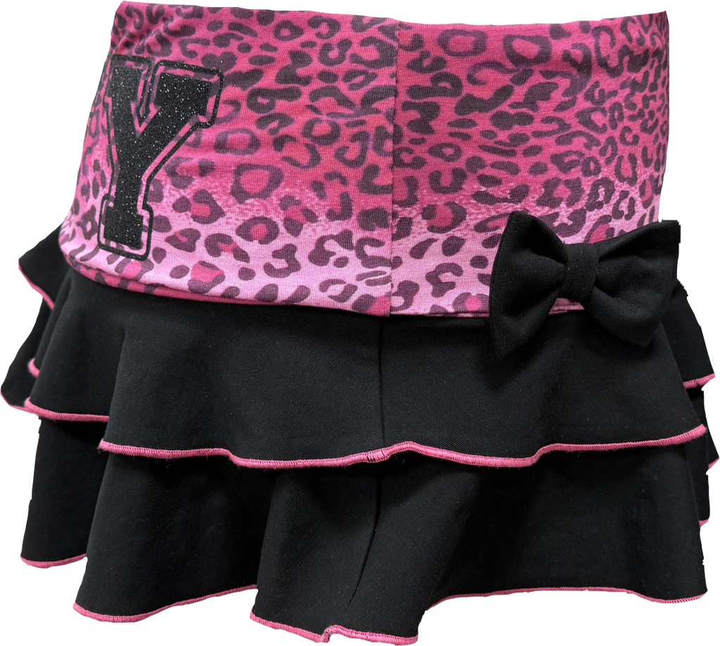Leopard Kitty Foldover Miniskirt