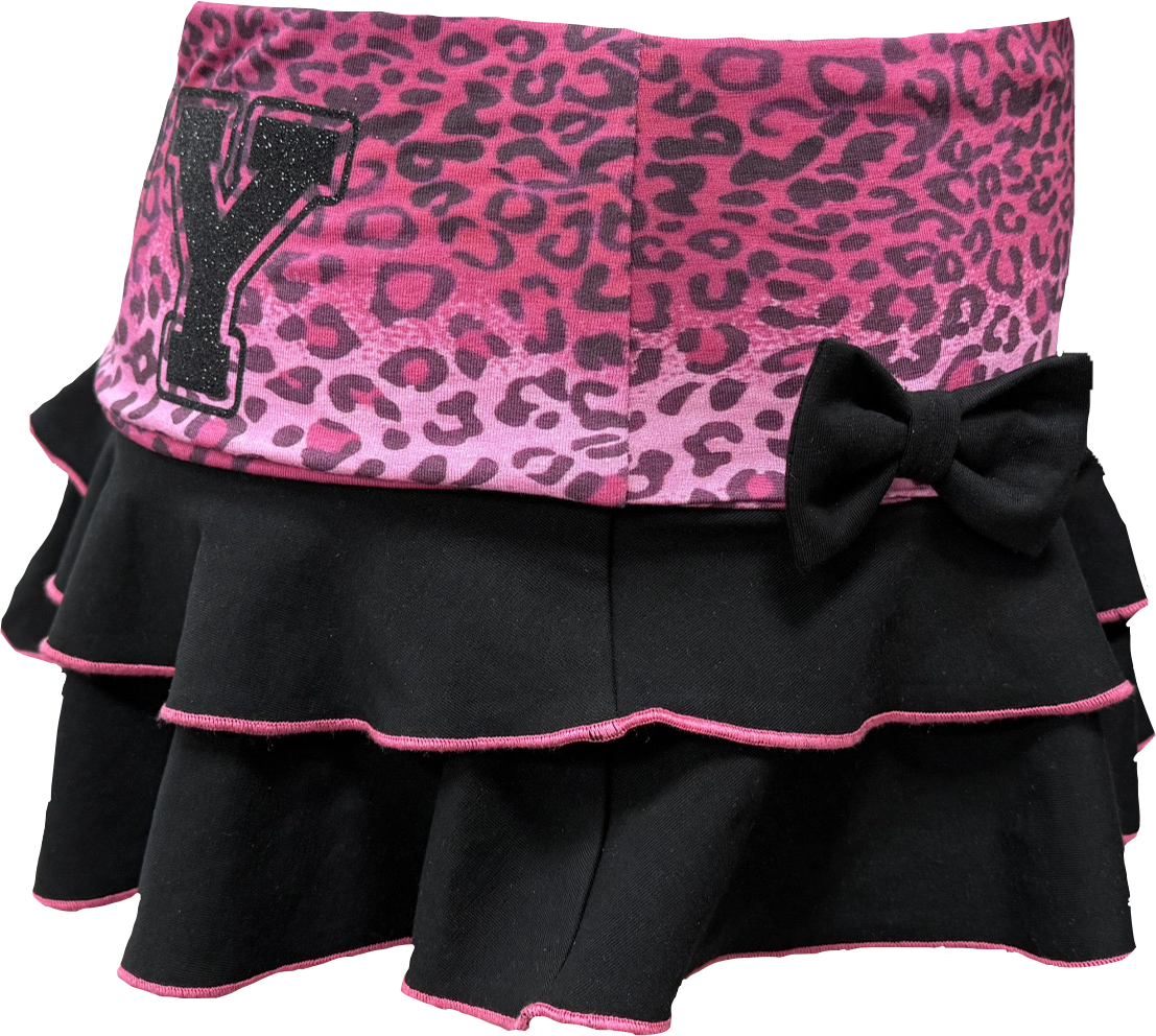 Leopard Kitty Foldover Miniskirt