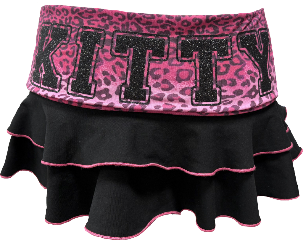 Leopard Kitty Foldover Miniskirt