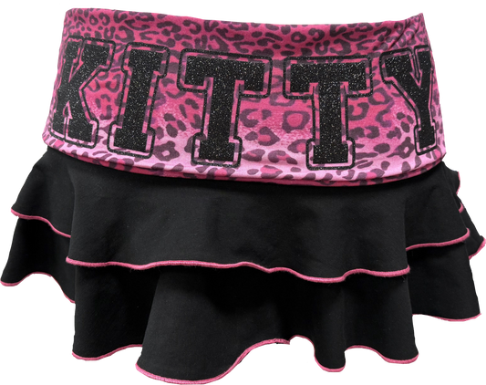 Leopard Kitty Foldover Miniskirt
