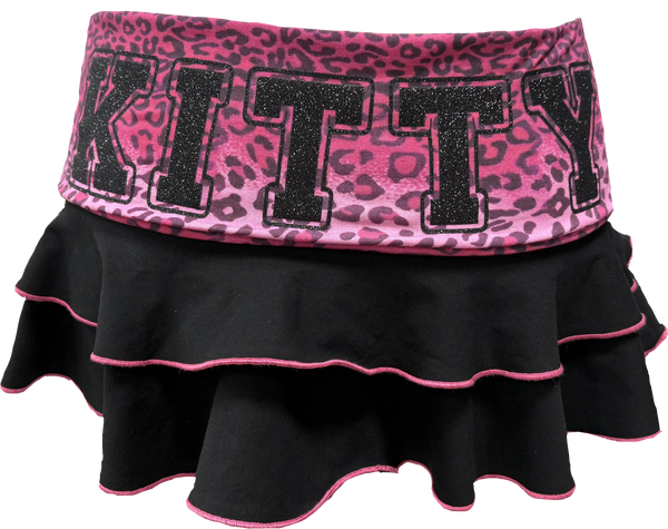 Leopard Kitty Foldover Miniskirt