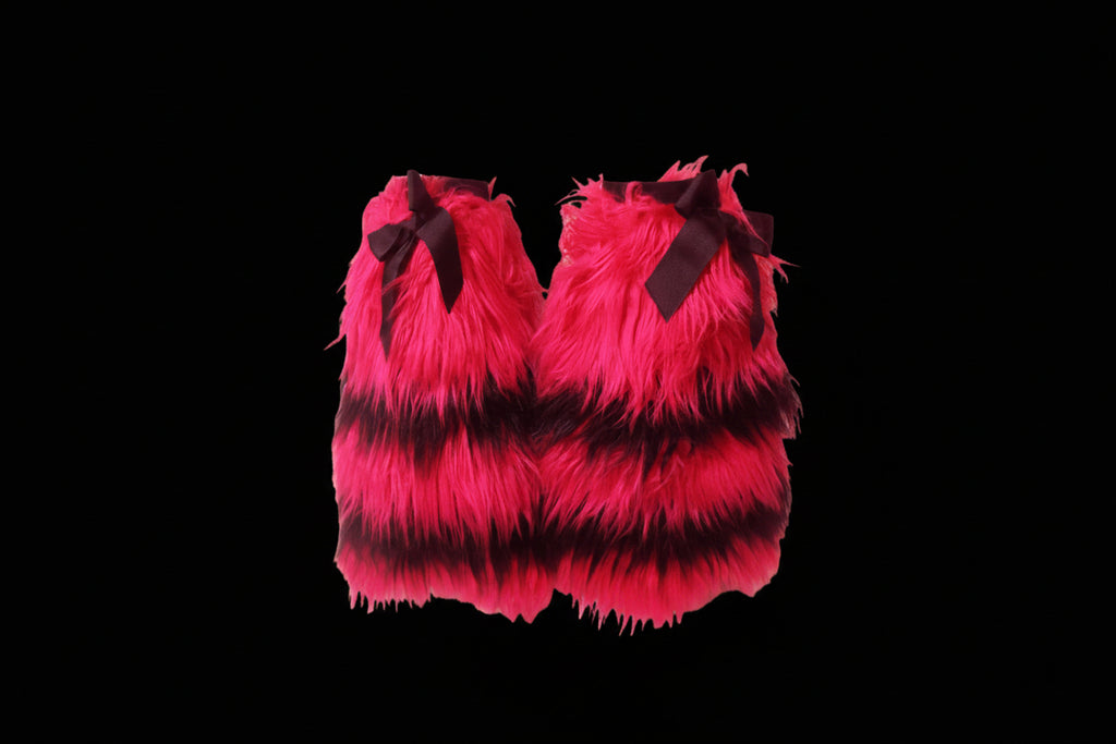 Striped Fur Leg Warmers