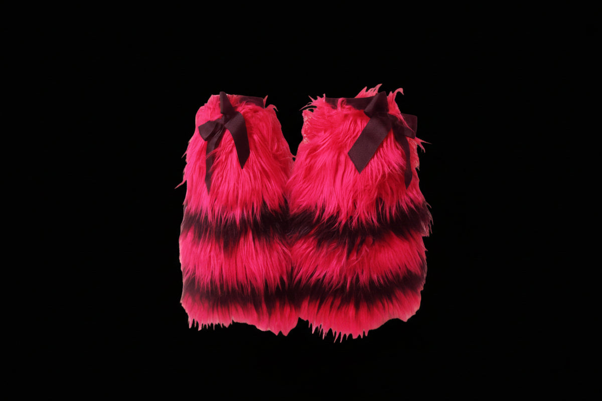 Striped Fur Leg Warmers