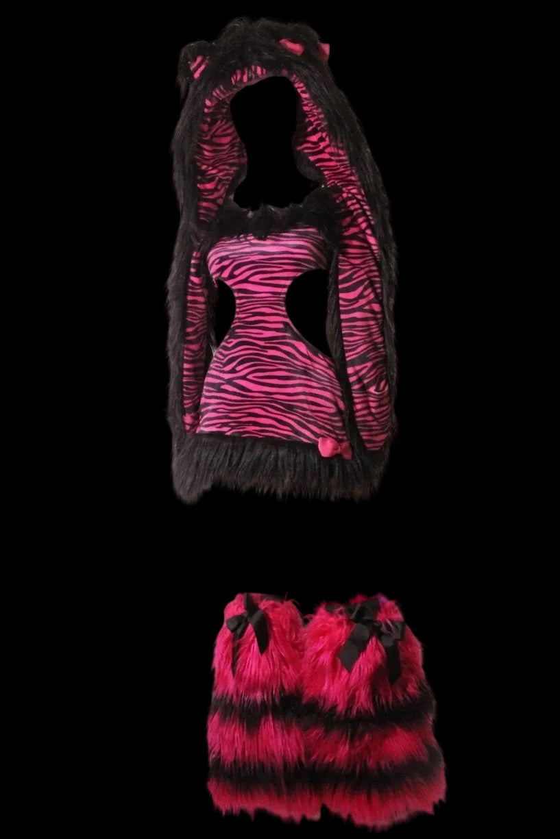 Zebra Kitty Fur Set
