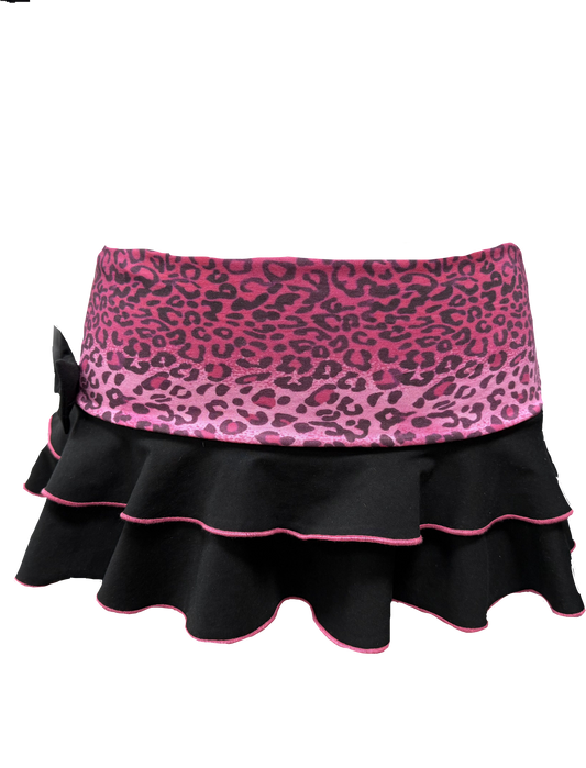 Leopard Kitty Foldover Miniskirt