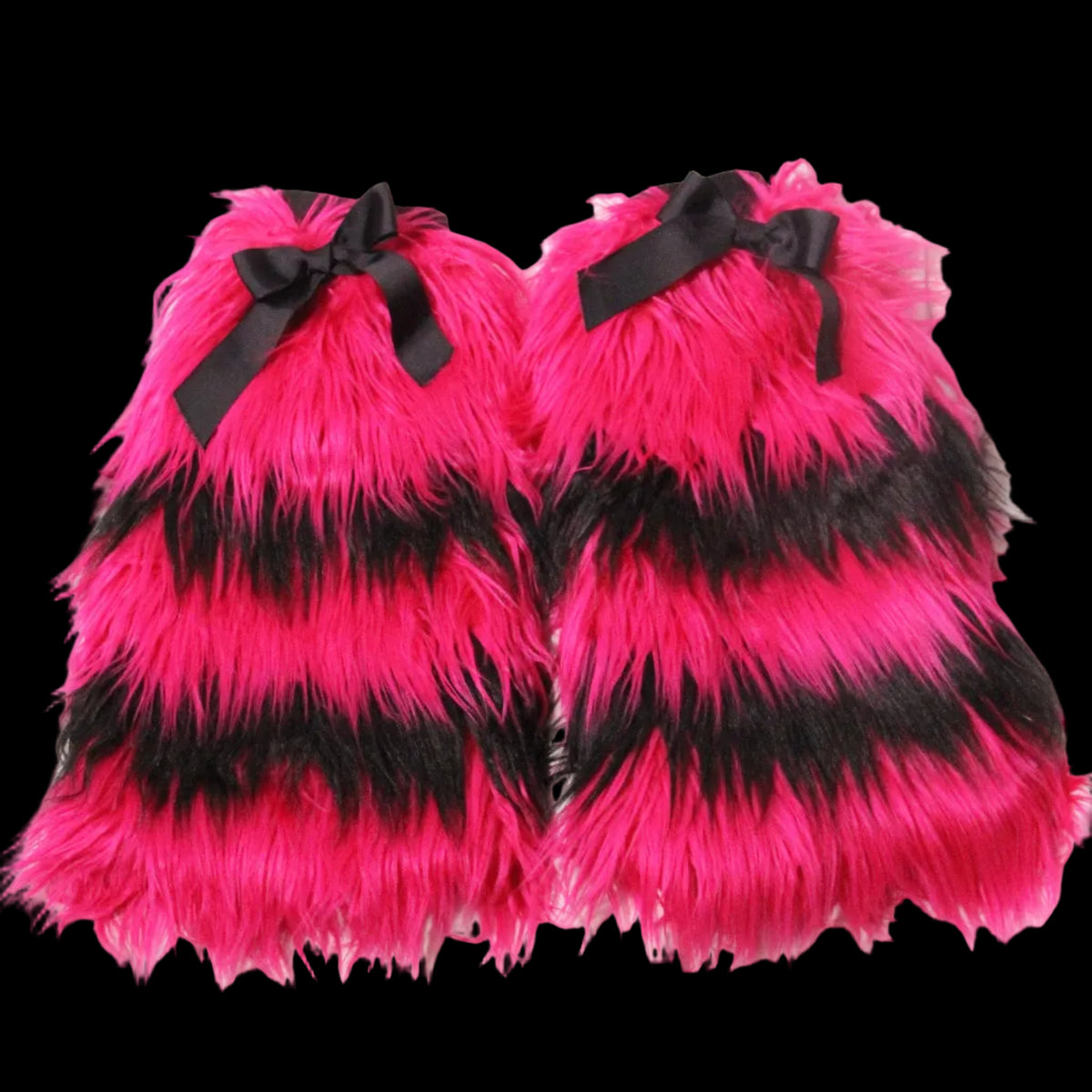 Striped Fur Leg Warmers